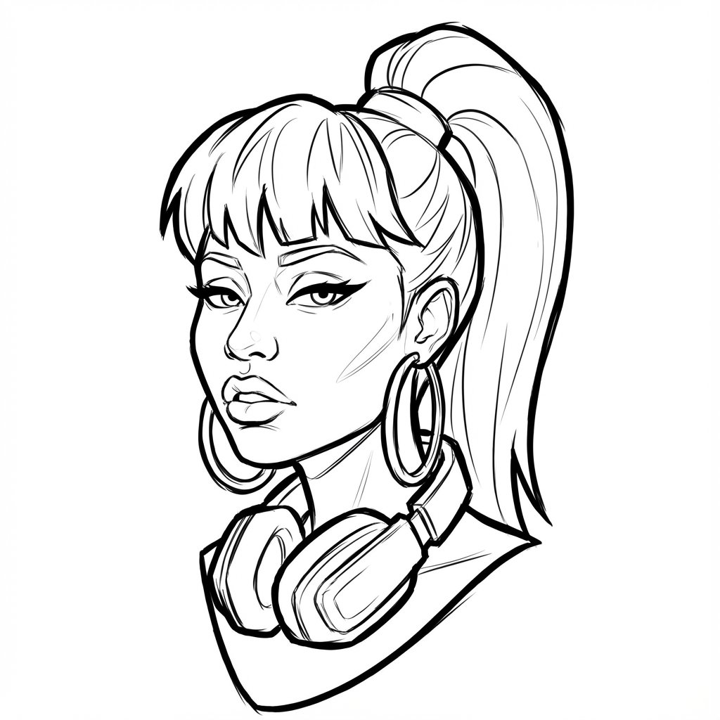 AI Prompt for Professional Line Art Portraits