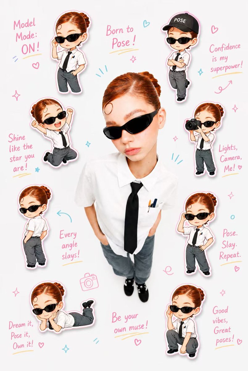 AI Prompt for Q-Style Mini Sticker Portrait Generation