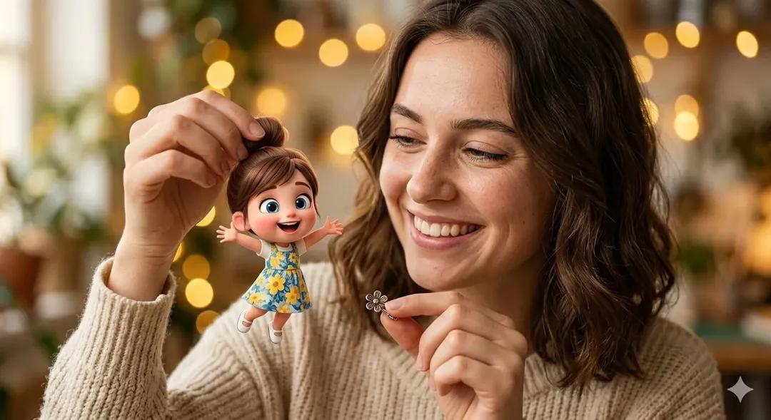 AI Prompt for Realistic 3D Cartoon Character Portraits with Women