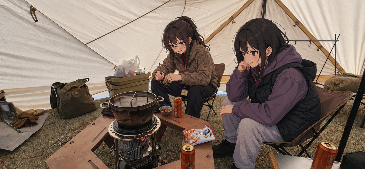 AI Prompt for Realistic Anime-Lighting Indoor Camping Scene Generation