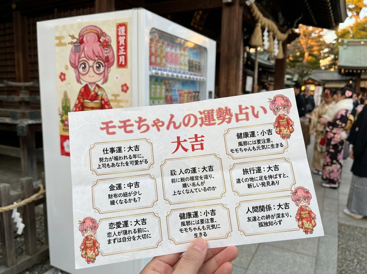 AI Prompt for Realistic Japanese Omikuji Photo with Character Integration