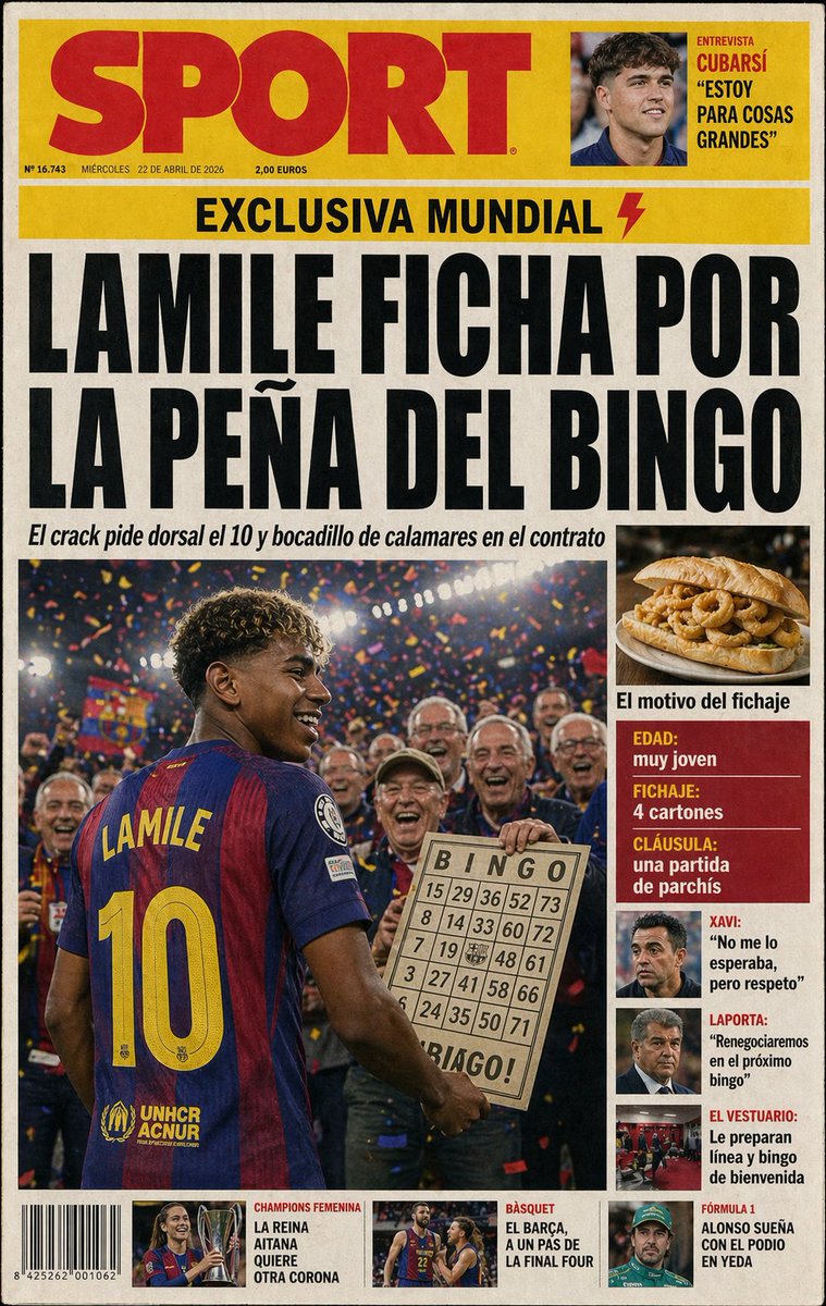 AI Prompt for Realistic Spanish Sports Newspaper Cover with Humorous Twists