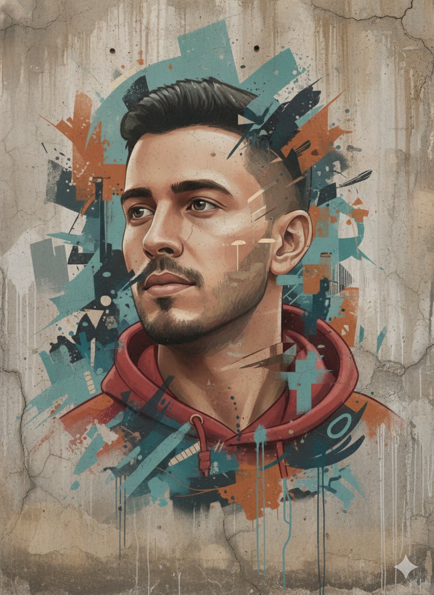 AI Prompt for Realistic Street Art Mural with Identity Preservation