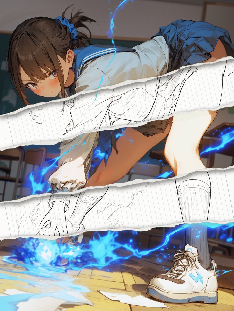 AI Prompt for Realistic Style Change in Damaged Illustrations