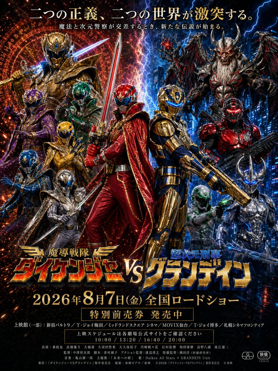 AI Prompt for Realistic Tokusatsu Movie Posters with Theater Schedules and Titles
