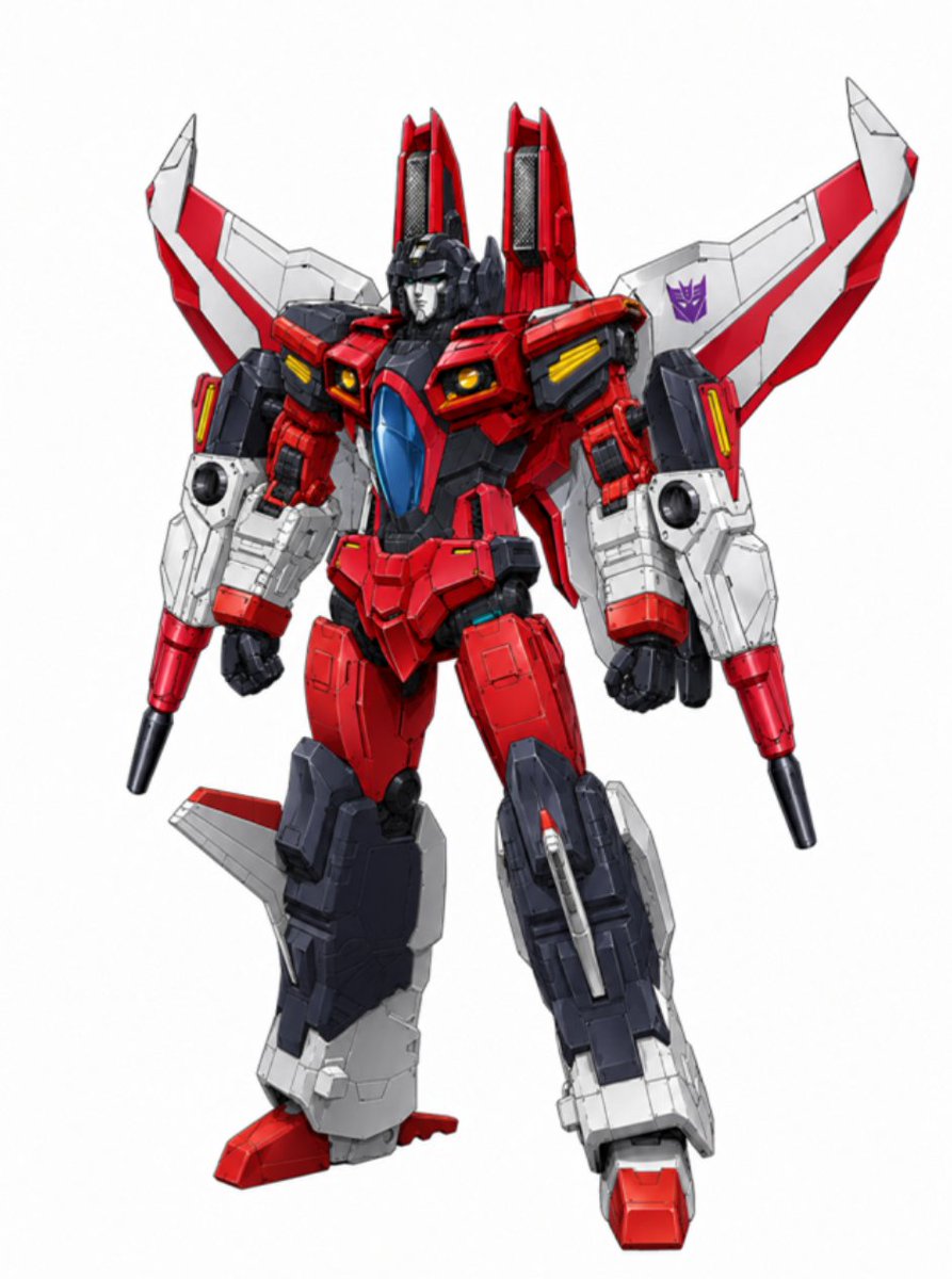 AI Prompt for Red And White Jet Anime Robot Illustration