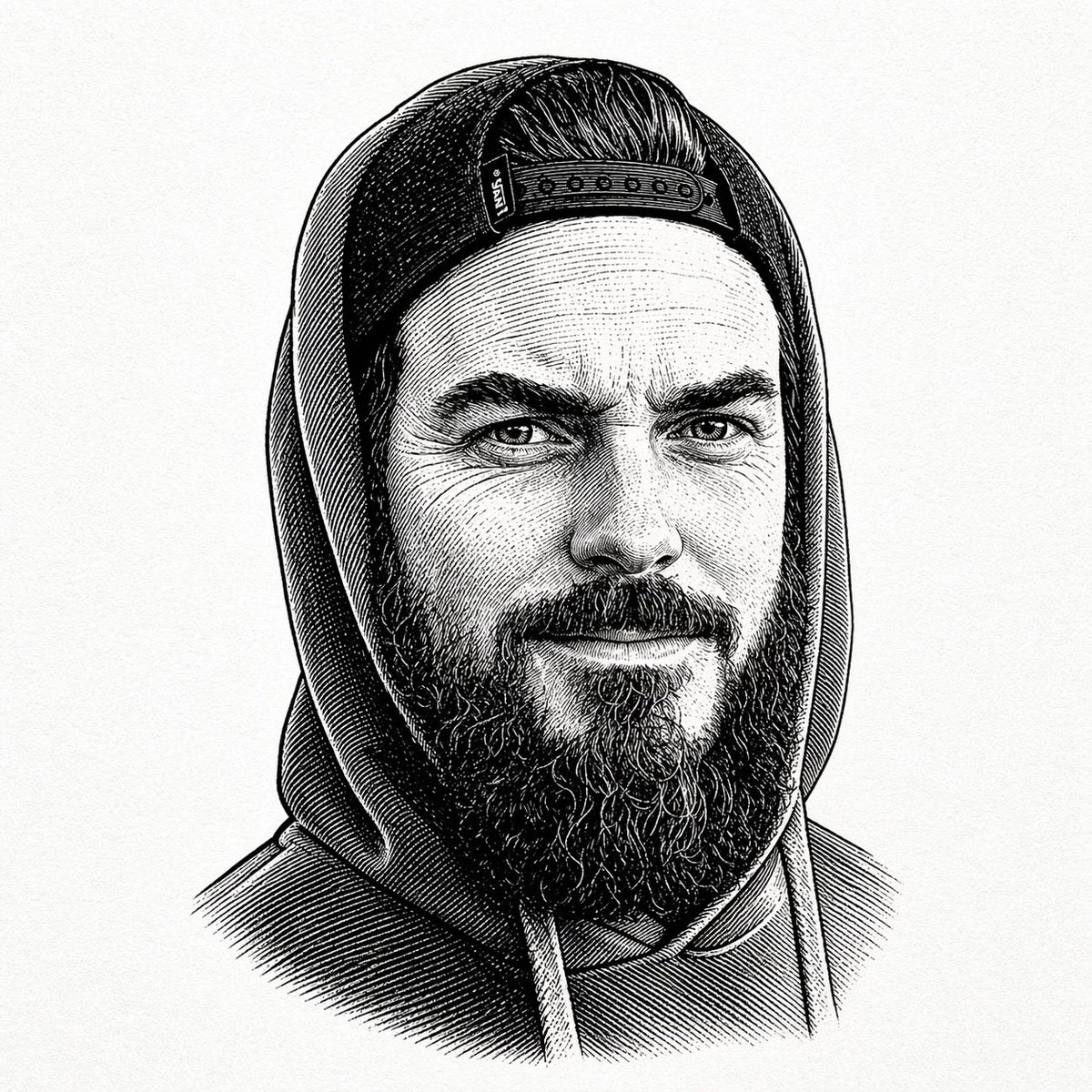 AI Prompt for Regal Vintage Portrait: Hooded Figure with Etched Accent