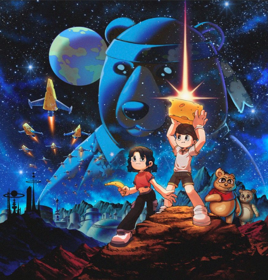 AI Prompt for Retro Anime Space Adventure Poster Art