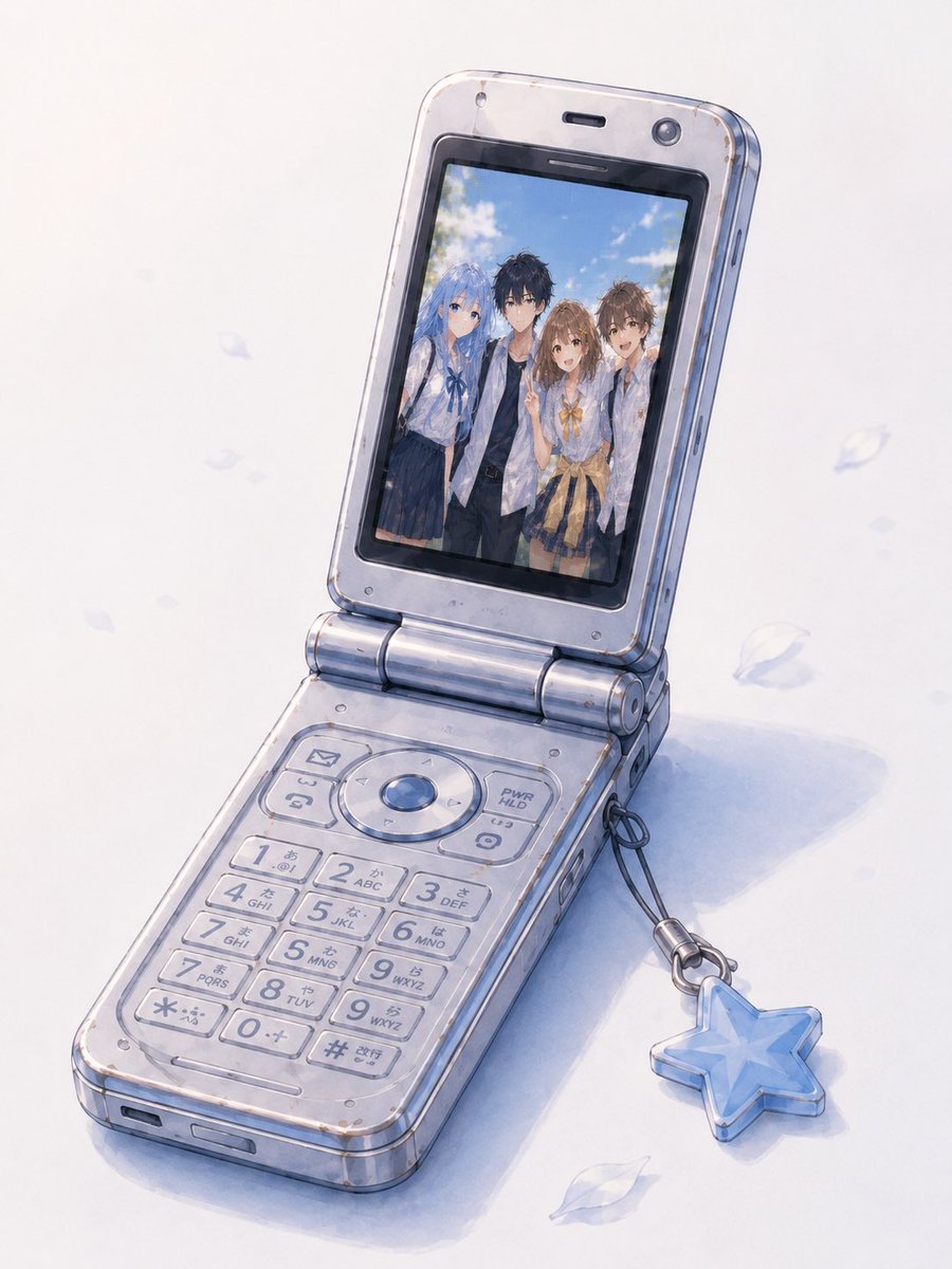 AI Prompt for Retro Flip Phone Group Photo Illustration