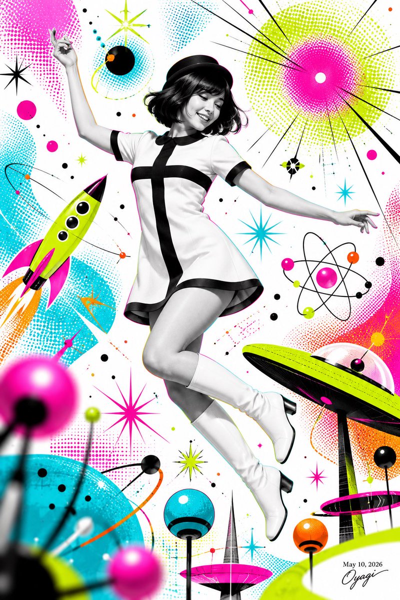 AI Prompt for Retro-Futuristic Space Fashion Illustration
