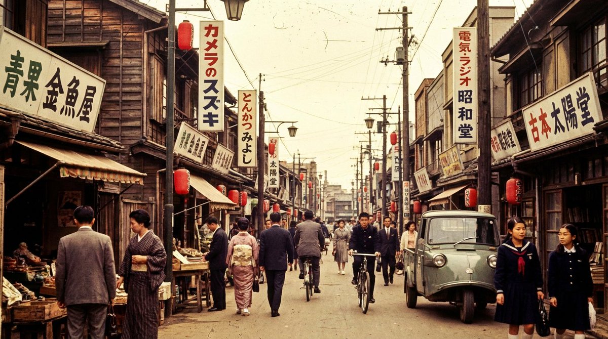 AI Prompt for Retro Japanese Downtown Scene