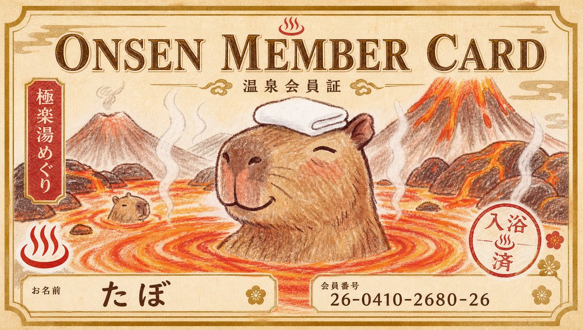 AI Prompt for Retro Japanese Hot Spring Illustration with Capybara