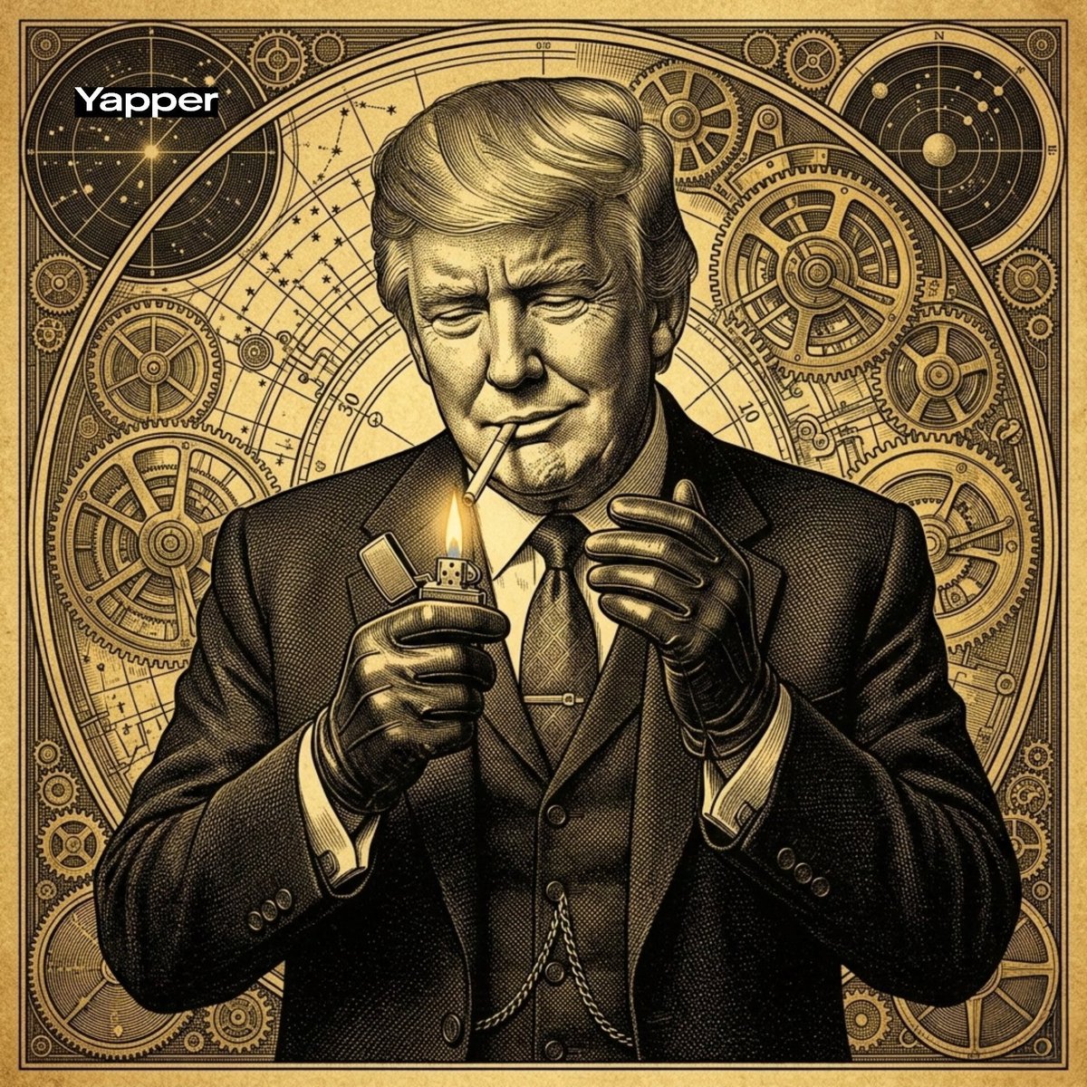 AI Prompt for Retro-Style Gangster Donald Trump Illustration