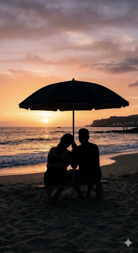 AI Prompt for Romantic Sunset Beach Silhouette - Copy and Paste for AI Image Generation