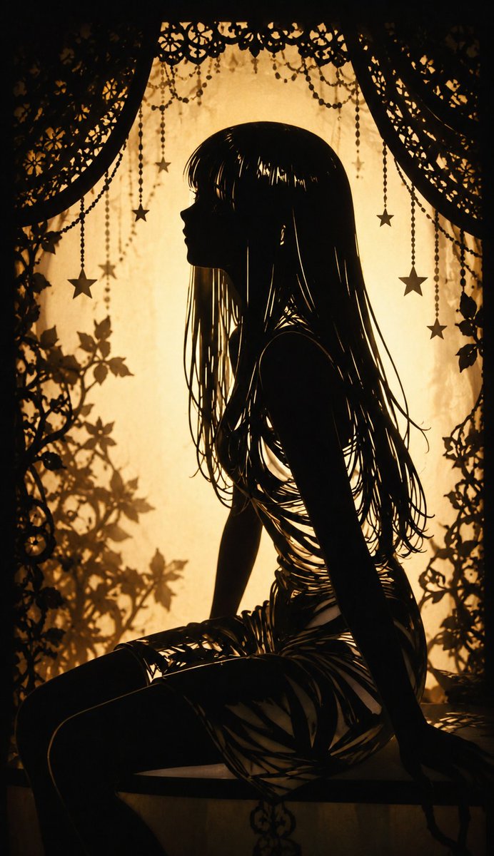 AI Prompt for Shadow Puppet Style Illustration: Silhouette Emphasis and Backlighting