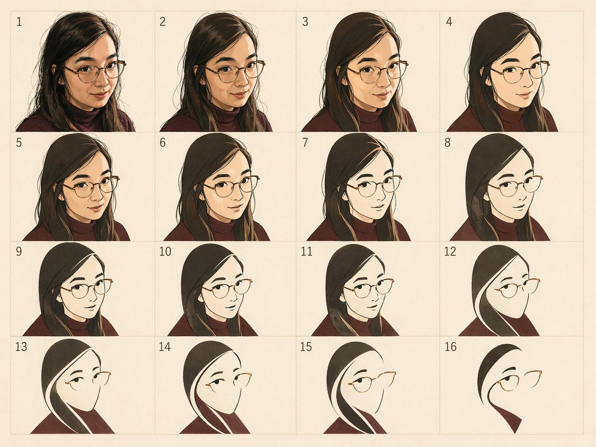 AI Prompt for Simplified Female Portrait Generation