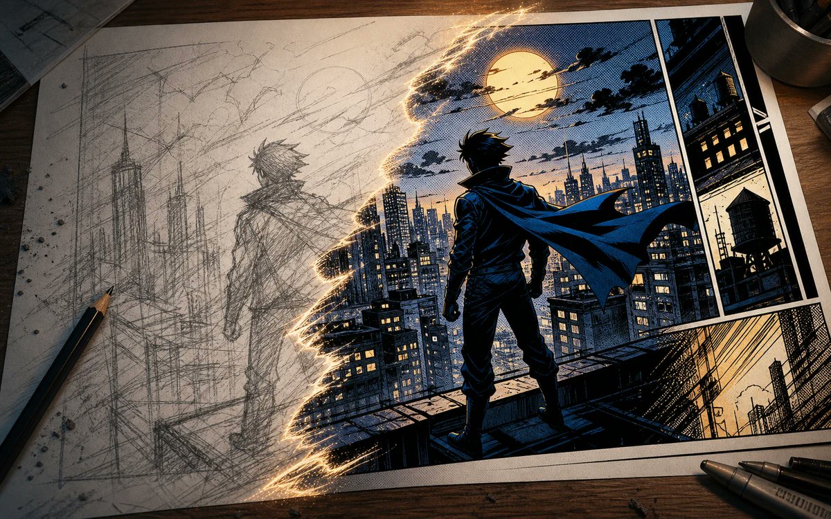 AI Prompt for Sketch to Manga Comic Transformation