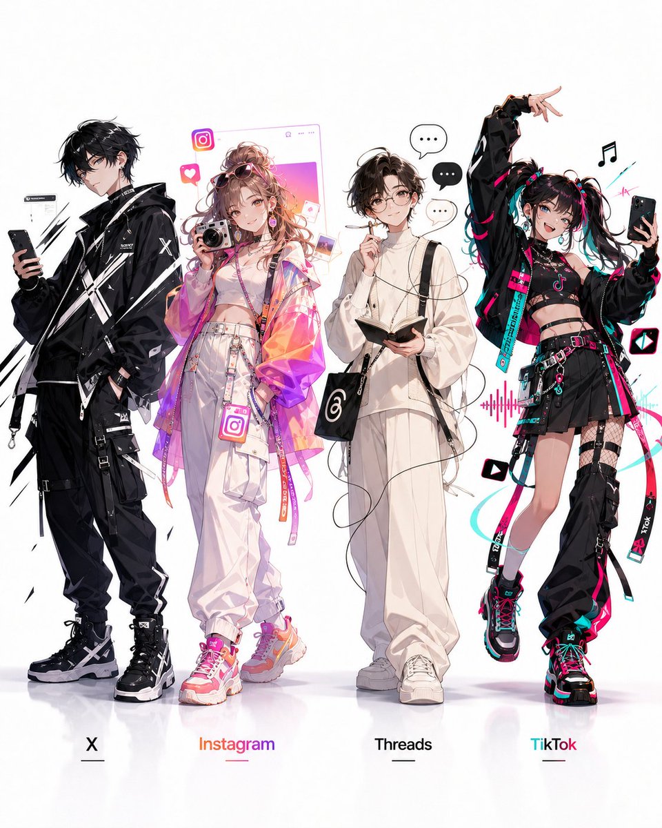 AI Prompt for Social Media Anime Fashion Illustrations