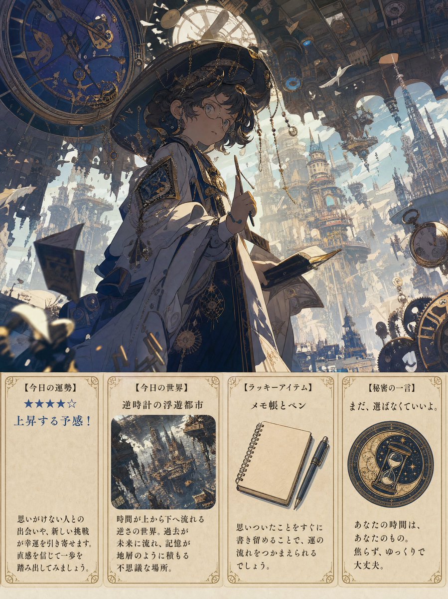 AI Prompt for Steampunk Anime Fortune Card Art