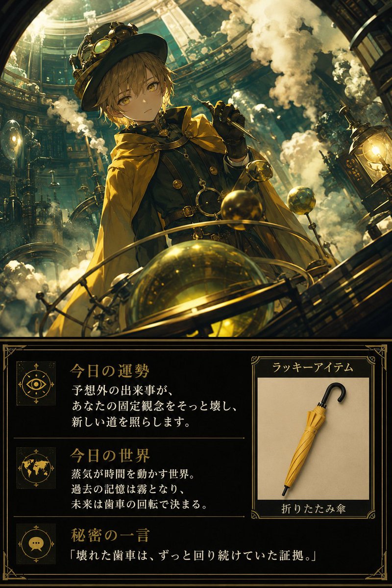 AI Prompt for Steampunk Daily Fortune Card Generator