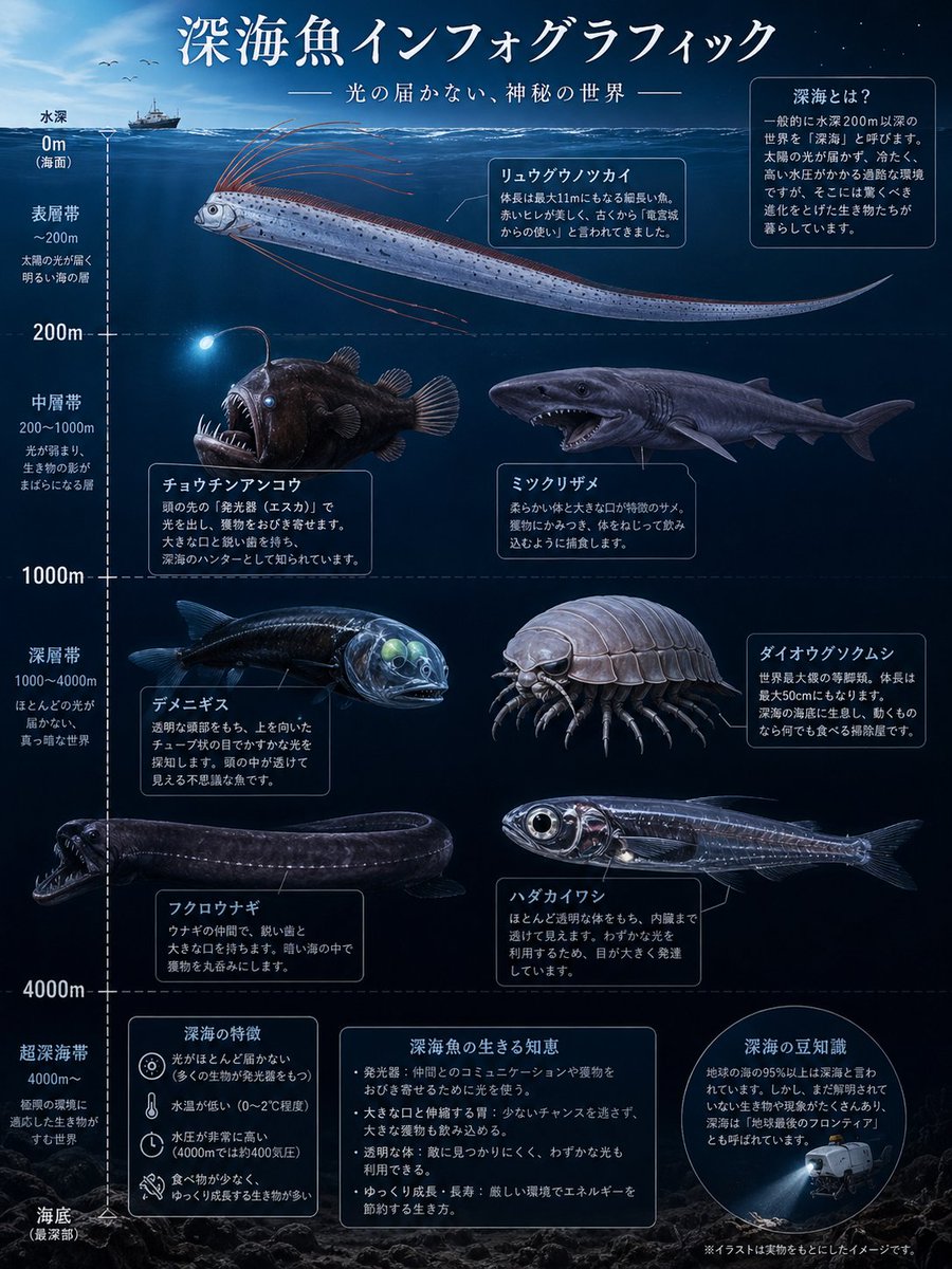 AI Prompt for Stunning Deep-Sea Fish Illustration Poster