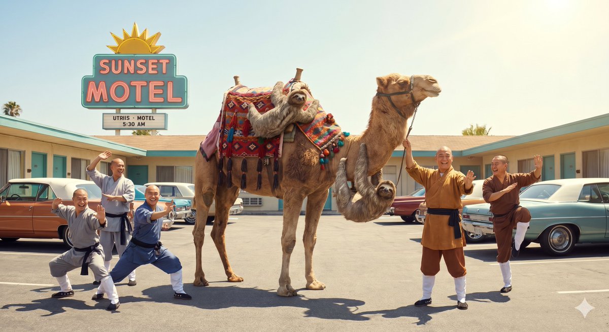AI Prompt for Surreal Camel vs Motel Scene Concept Art