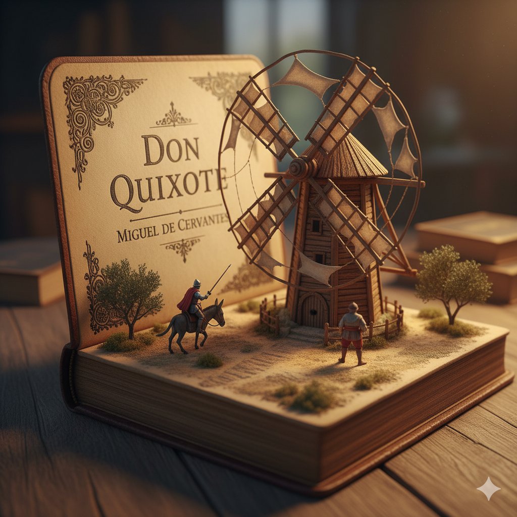 AI Prompt for Surreal Diorama and Don Quixote Miniature Sculpture Scenes