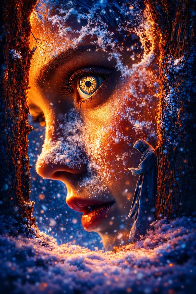 AI Prompt for Surreal Fantasy Portrait: Fire and Ice