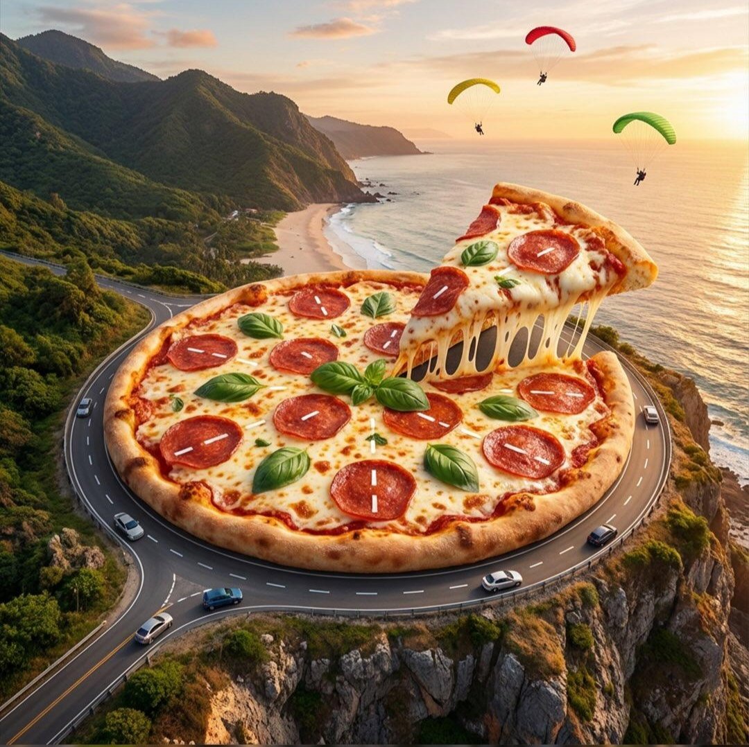 AI Prompt for Surreal Pizza Cyberpunk Landscapes