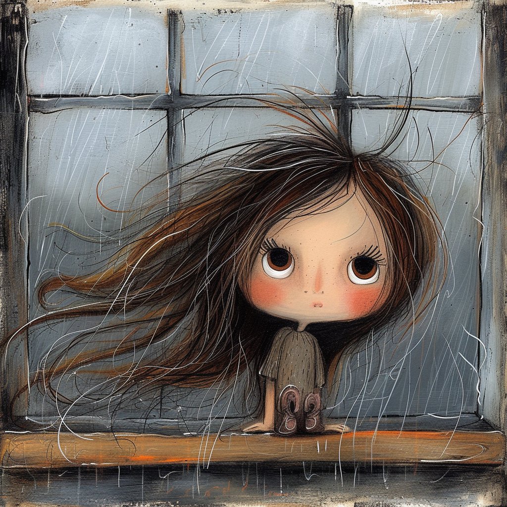AI Prompt for Surreal Woman Portrait at Weathered Window - Emotional Editorial Imagery