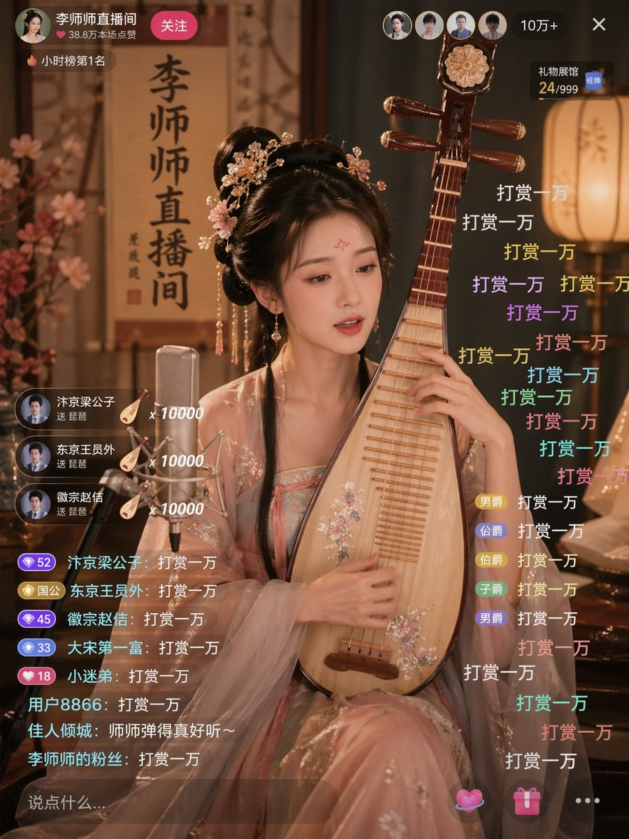 AI Prompt for Traditional Chinese Madame Live Stream Scene