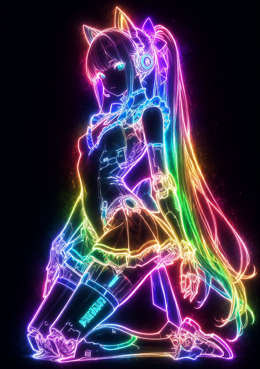 AI Prompt for Transforming Illustrations into Neon Outlined Cyberpunk Art