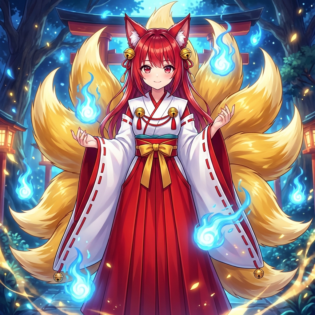 AI Prompt for Transforming Images into a Nine-Tailed Fox (Kitsune)