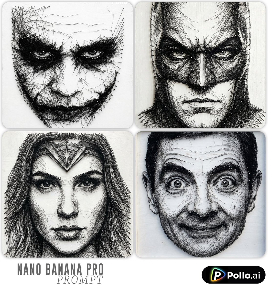 AI Prompt for Ultra-Detailed Protraits: Photorealistic Thread Art Portraits with Thousands of Threads