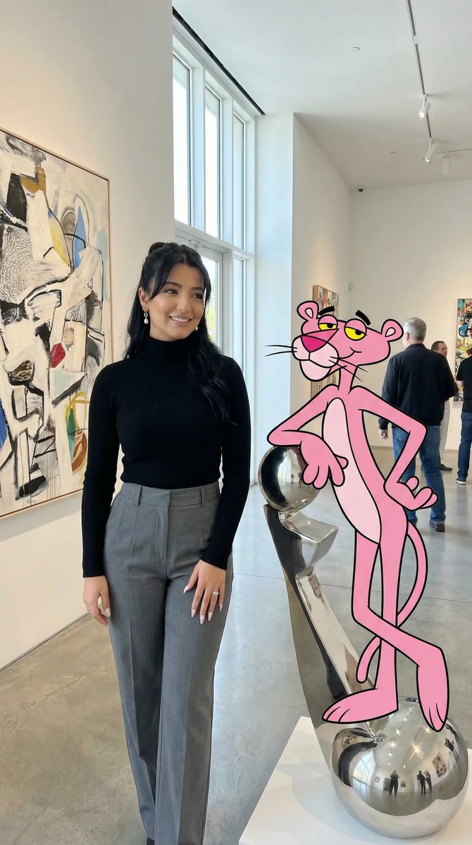 AI Prompt for Ultra Photoreal Cartoon Style Modern Art Gallery Scene