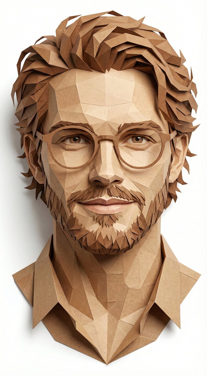 AI Prompt for Ultra-Realistic Digital Papercraft Portrait of Young Man