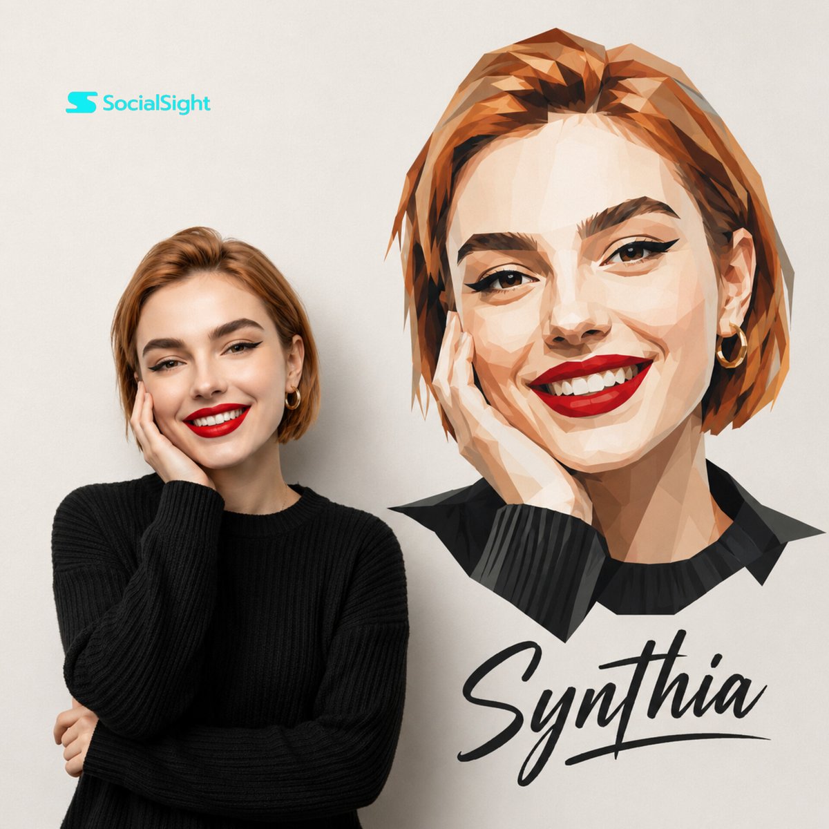 AI Prompt for Ultra-Realistic Modern Studio Portrait with Geometric Twist