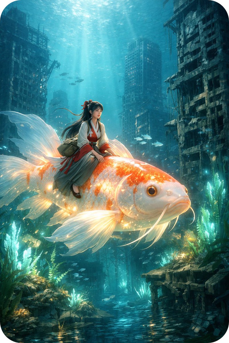 AI Prompt for Underwater City Landscape with Sci-Fi Character