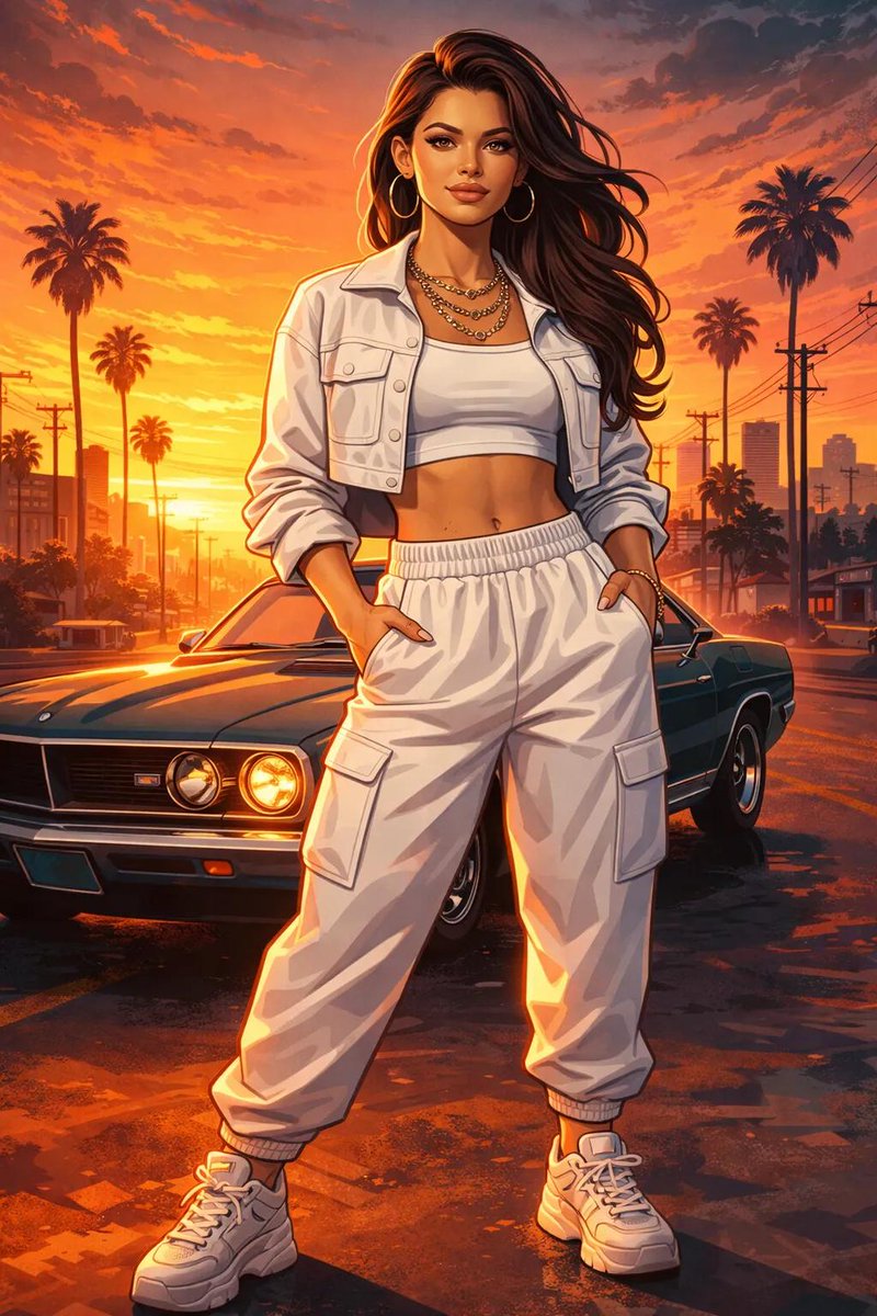 AI Prompt for Urban Chic Streetwear Illustration in GTA Style