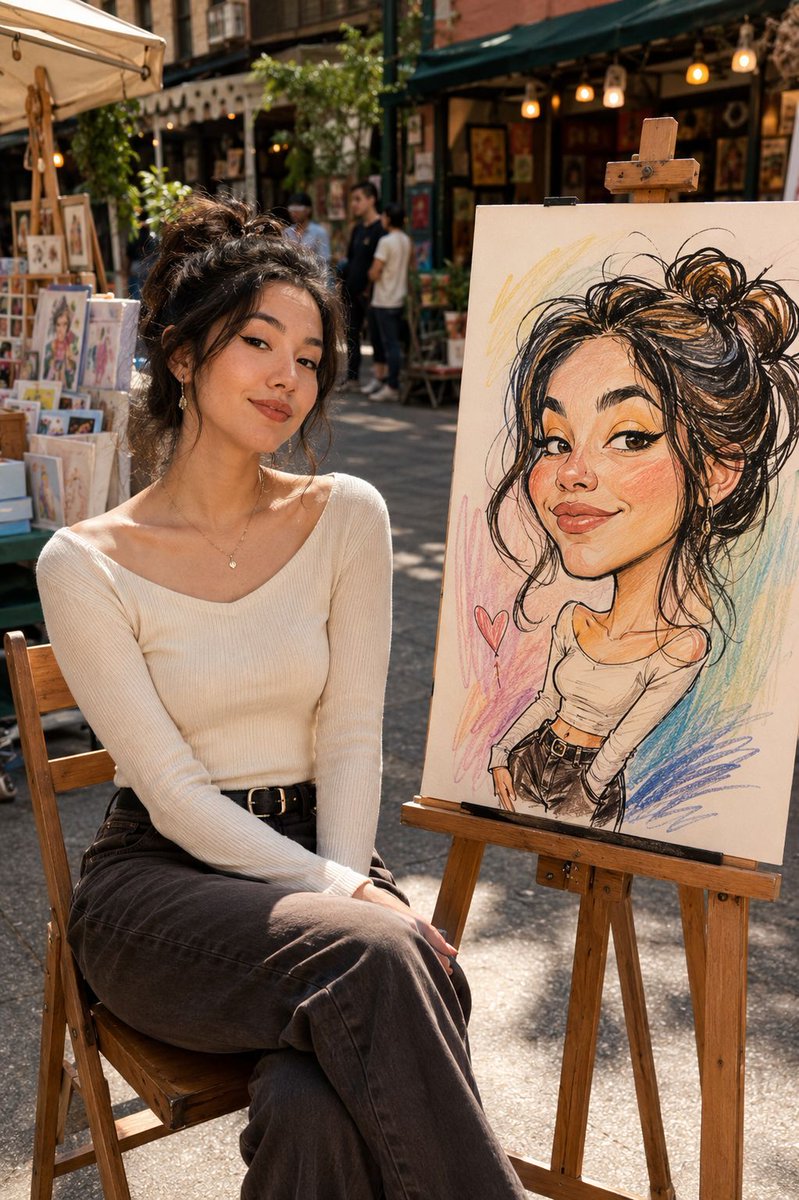AI Prompt for Urban Street Art Portrait with Caricature