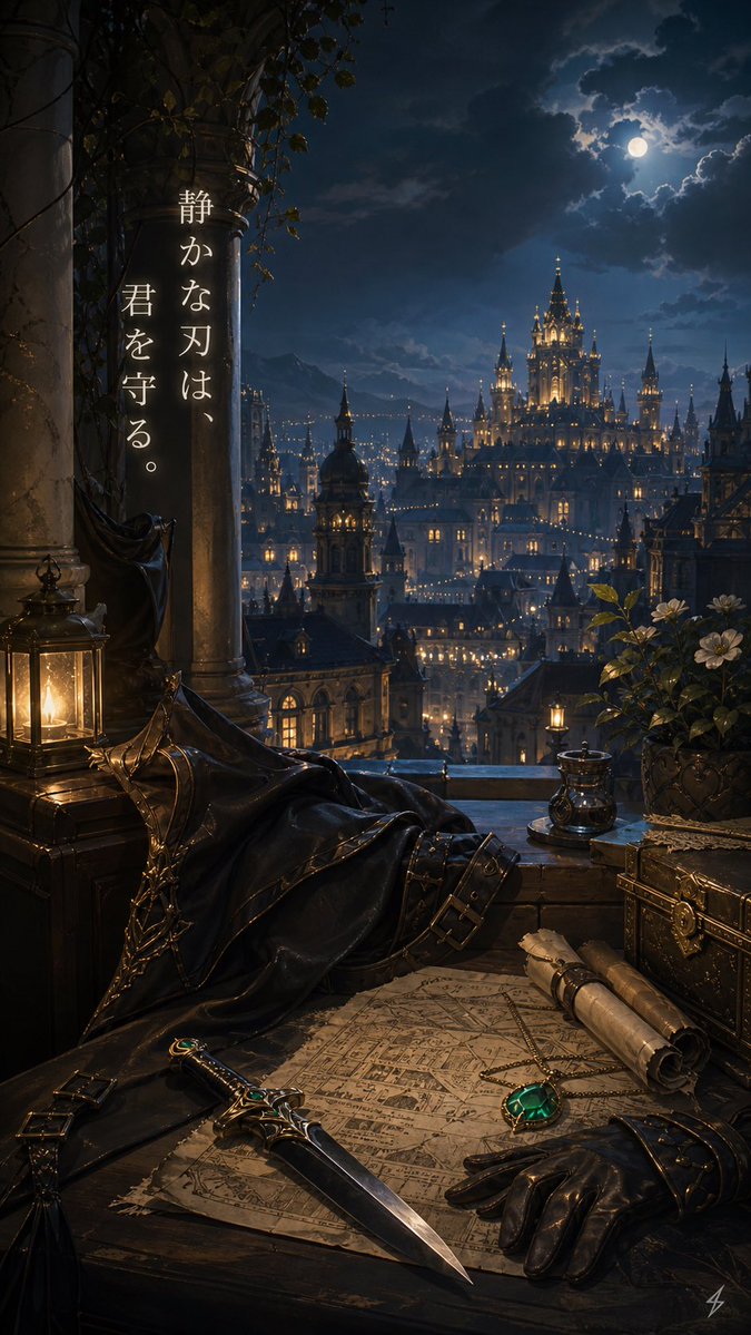 AI Prompt for Vertical Gothic Fantasy Background with Moonlit Castle City
