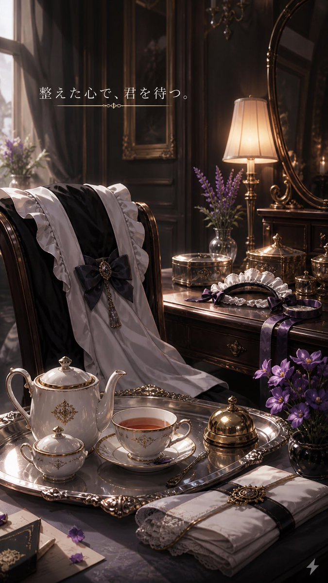 AI Prompt for Victorian-Style Wallpaper with Retro Tea Service