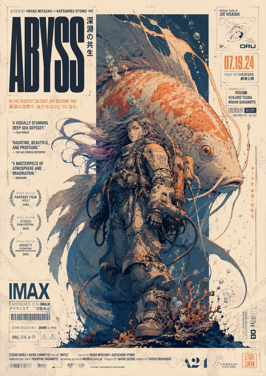 AI Prompt for Vintage Anime Poster with Deep-Sea Creature