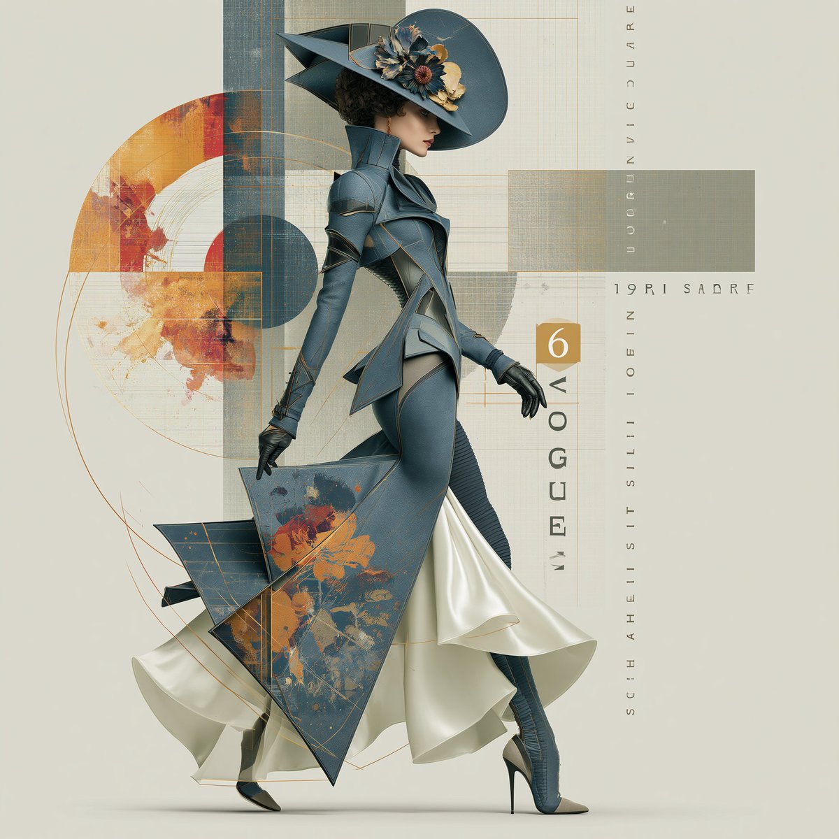 AI Prompt for Vintage Glamour Couture Fashion Illustration
