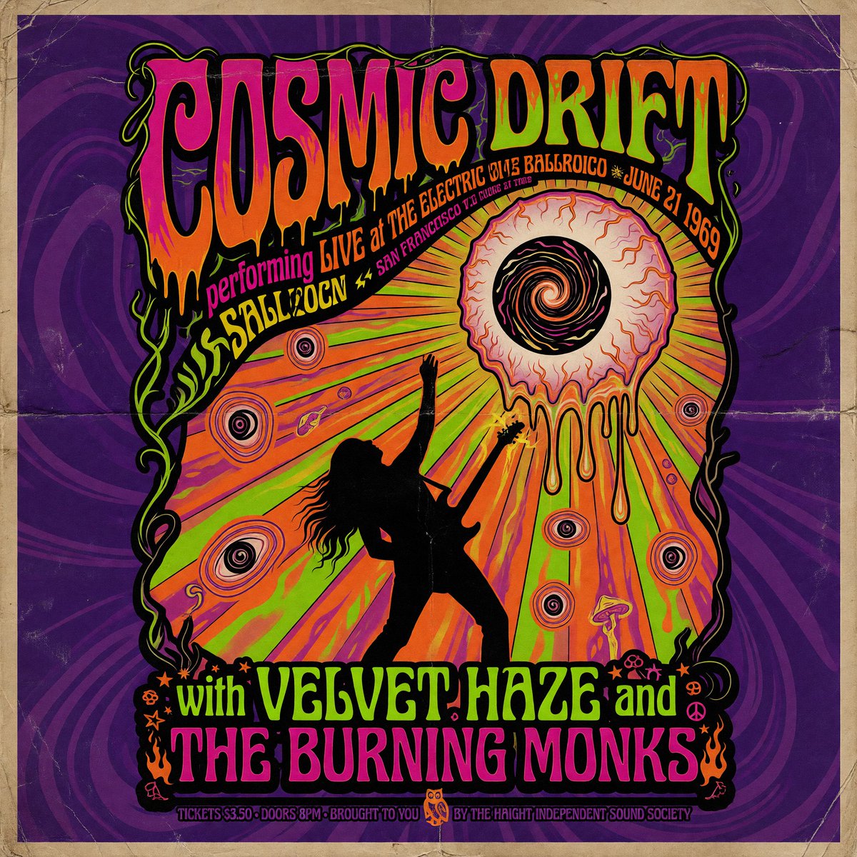 AI Prompt for Vintage Psychedelic Rock Concert Posters