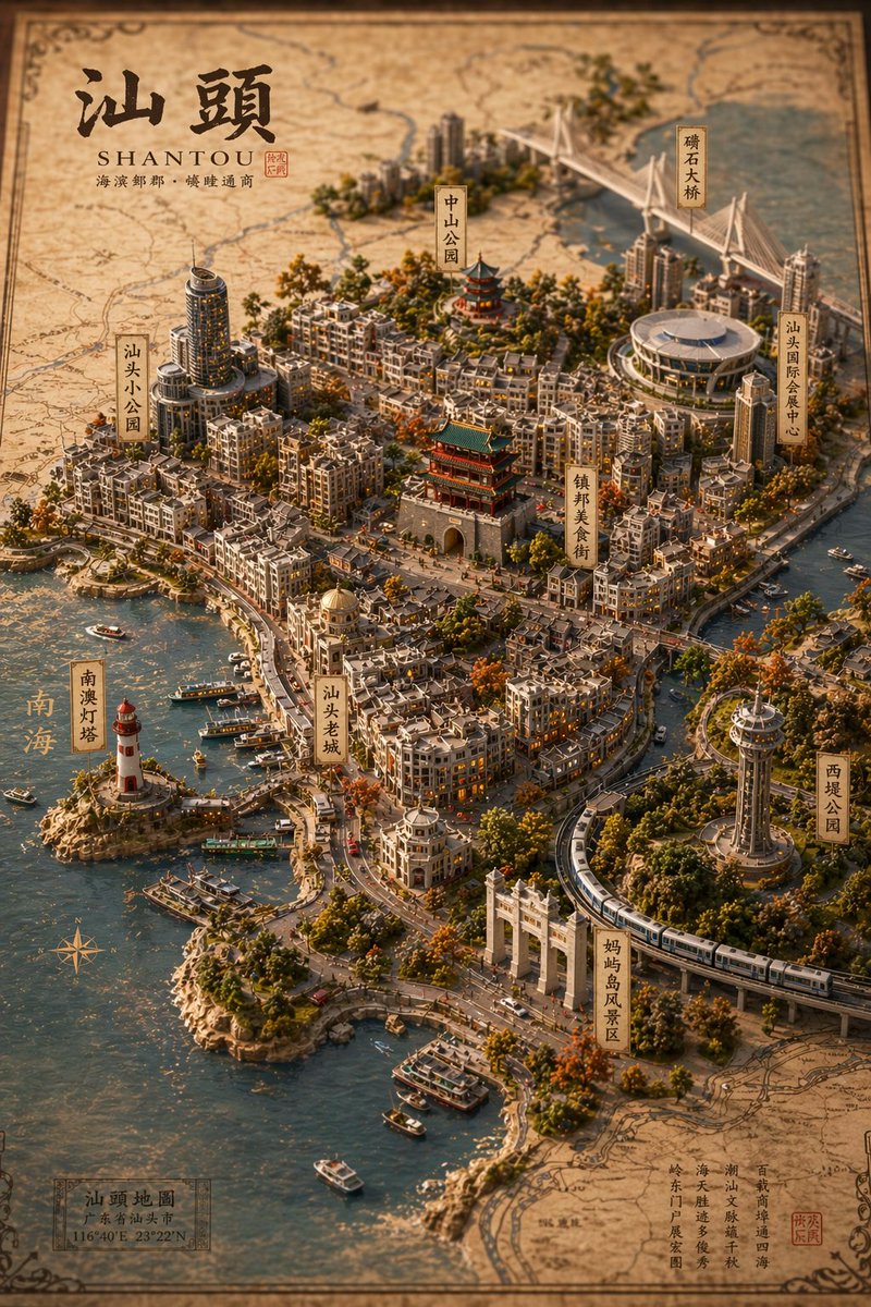 AI Prompt for Vintage-Style 3D City Map Art