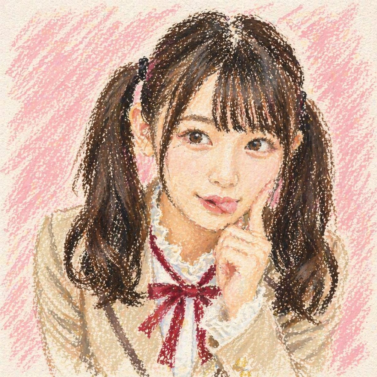AI Prompt for Vintage-Style Anime Schoolgirl Portrait in Oil Pastel Crayon