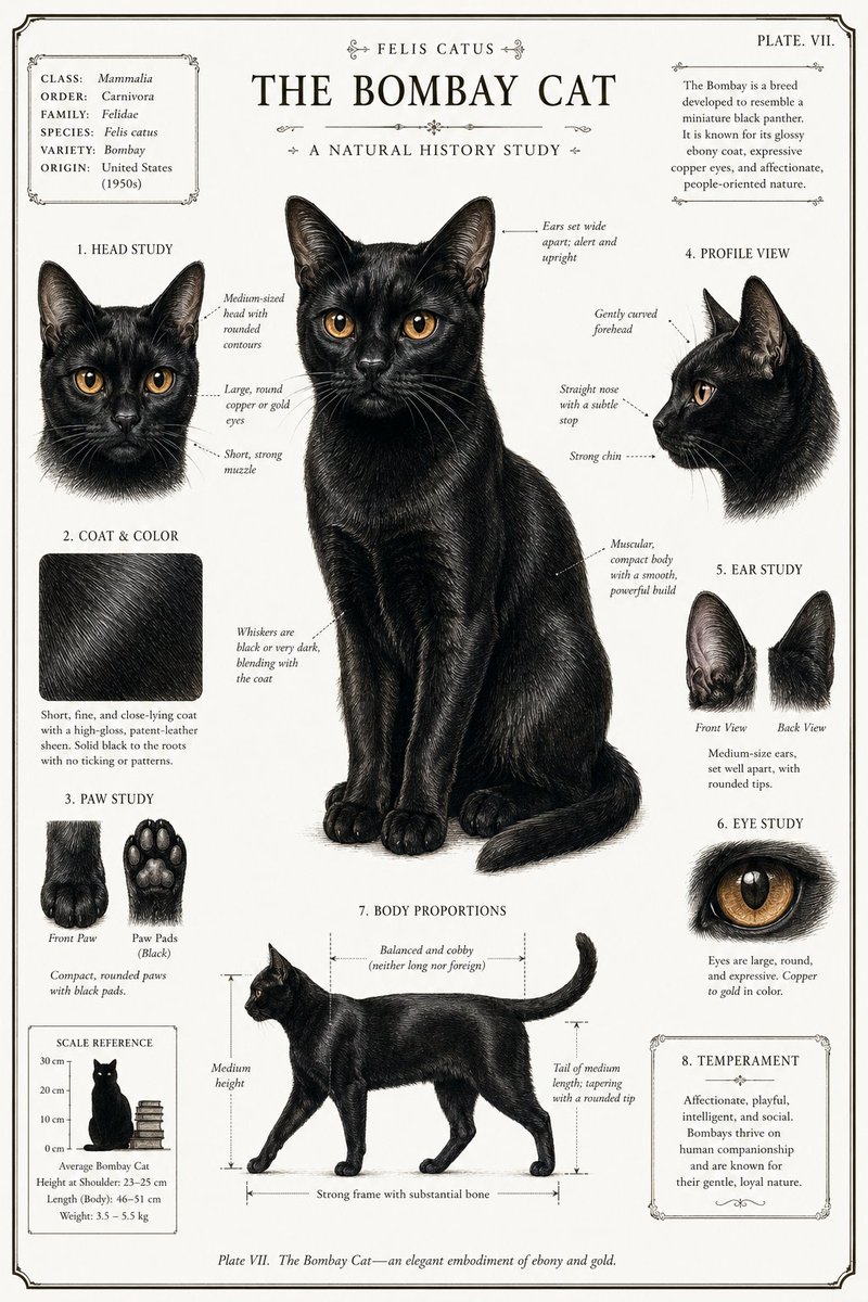 AI Prompt for Vintage Style Black Cat Botanical Poster