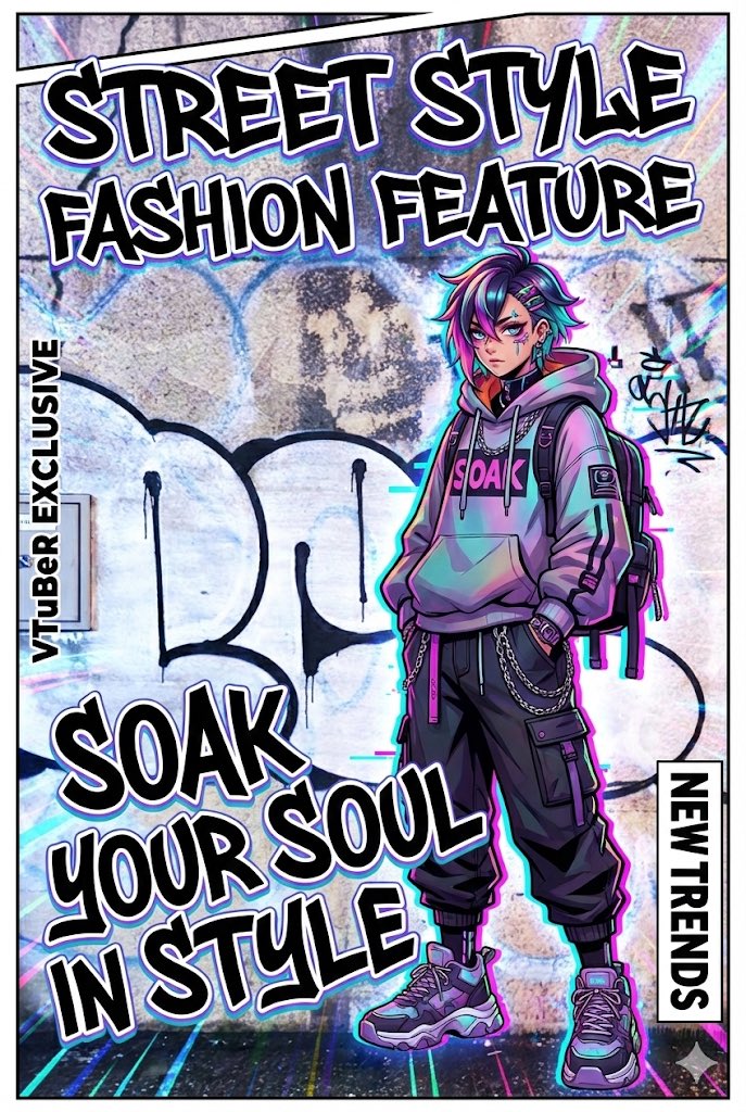 AI Prompt for VTuber Street Fashion Thumbnail