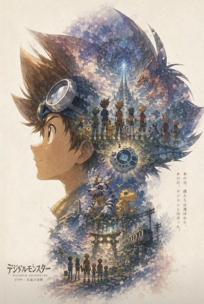 AI Prompt for Watercolor Anime Adventure Poster Design